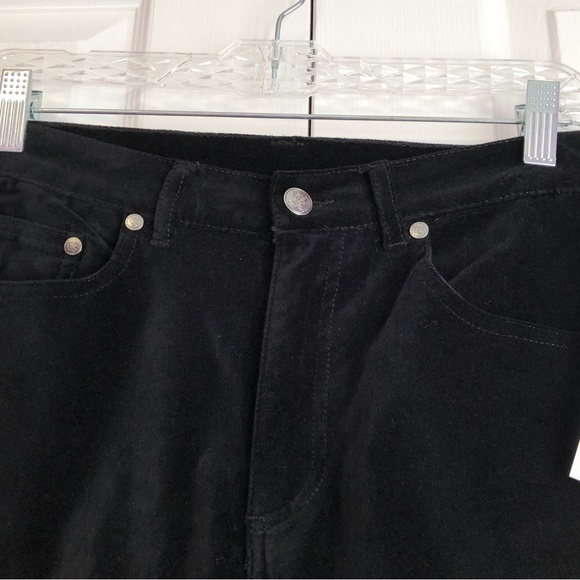 NWT DG2 by Diane Gilman Black Velvet Slim Straight Pants - Picture 6 of 15